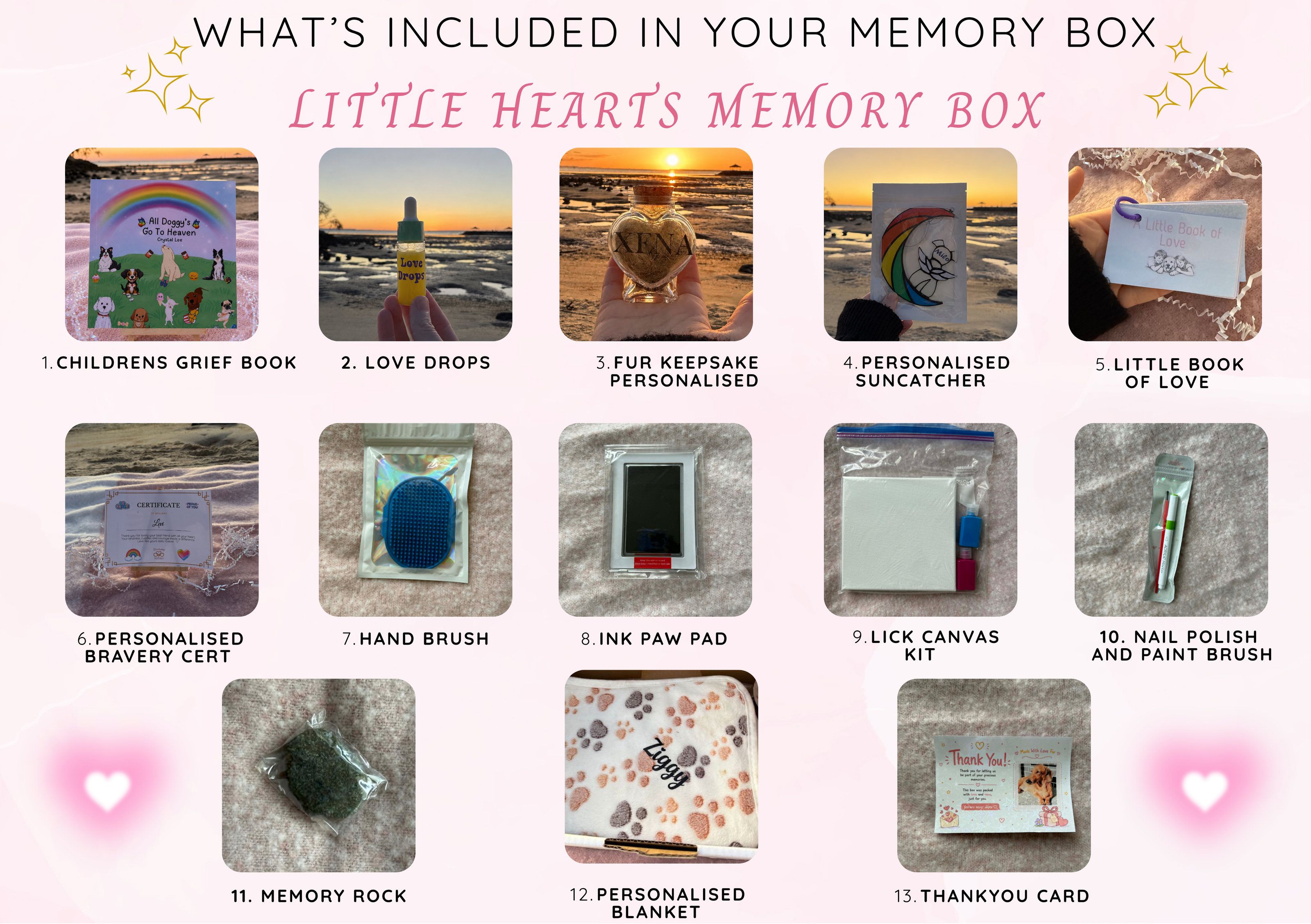 Little Hearts Memory Box Dog Memorial