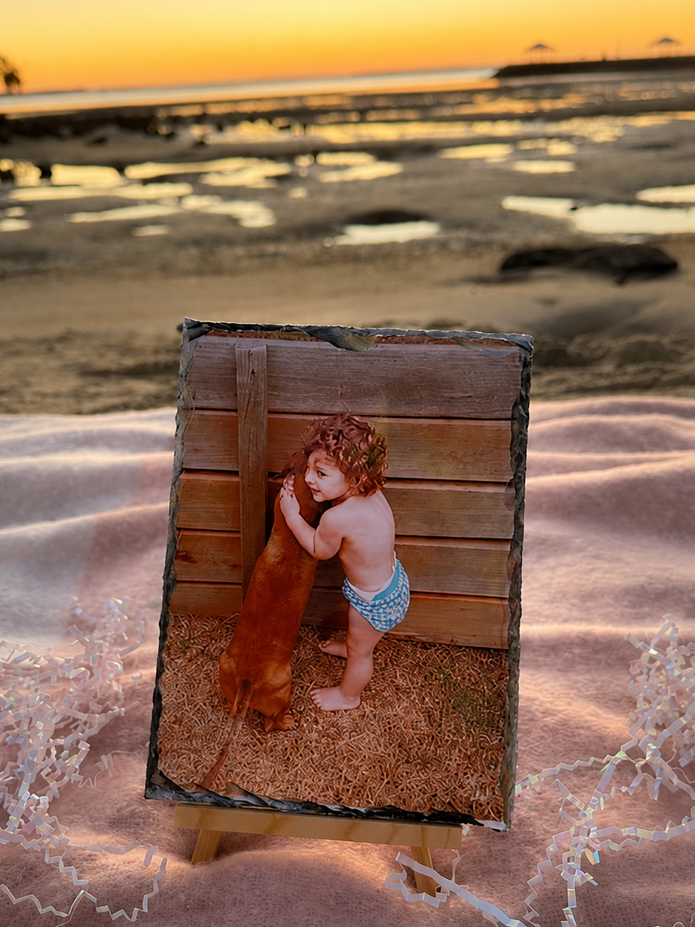 Personalised Photo Slate Keepsake – Custom Stone Picture Gift